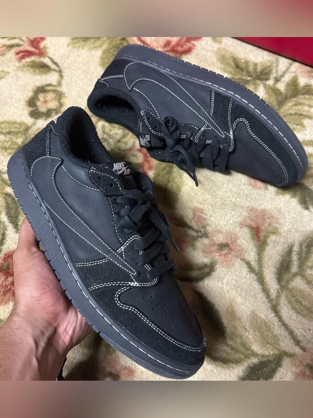 Size 14 Nike Air Jordan 1 Low OG SP x Travis Scott Phantom Black DM7866-001